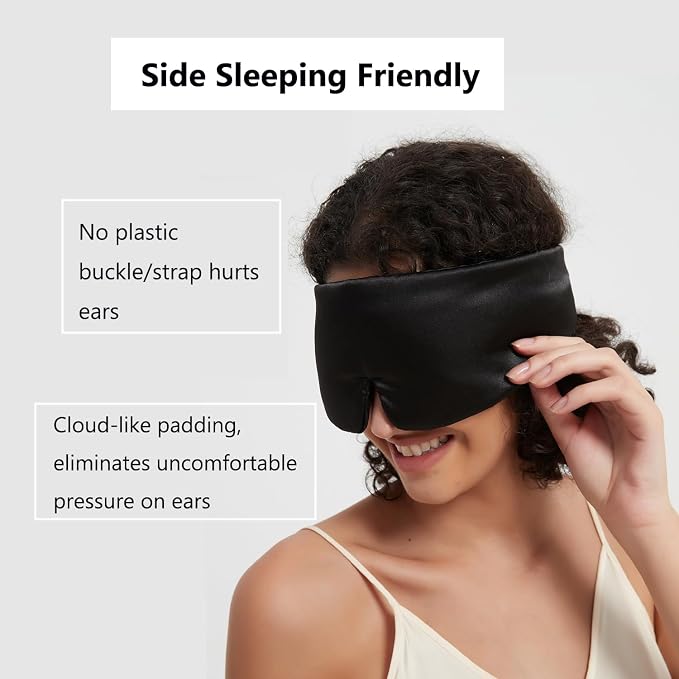 Mulberry Silk Sleeping Eye Mask, ALASKA BEAR Wraparound Style Comfort Ear Muff - Image 6