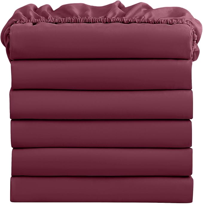 FreshCulture King Fitted Sheets, Bulk Pack of 6, Deep Pocket, Soft Microfiber by FreshCulture