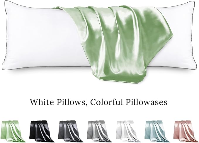HUXMEYSON Body Pillow with Satin Pillowcase, Body Pillow - Image 2