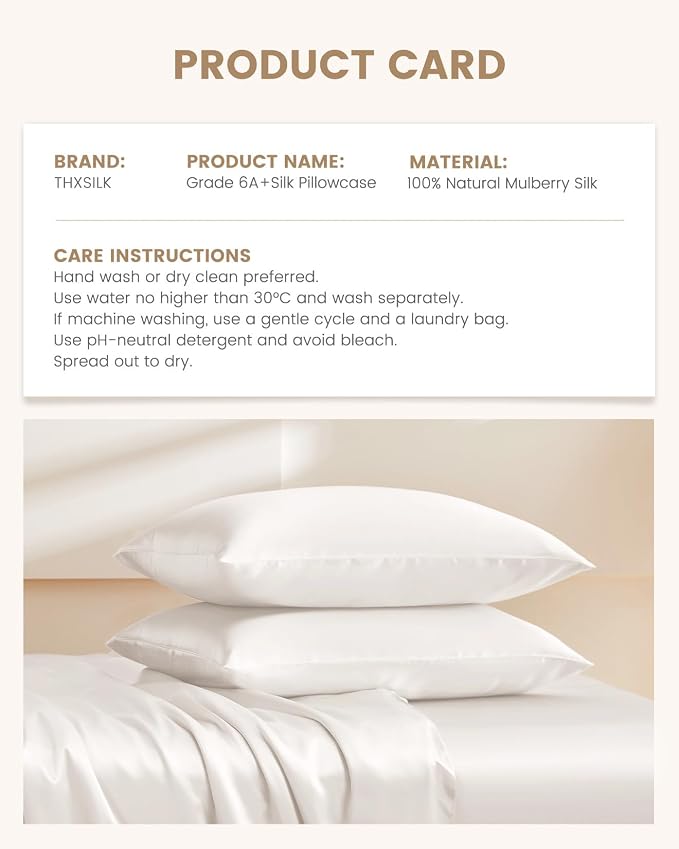 THXSILK Set of 2 100% Silk Pillowcase - Image 8