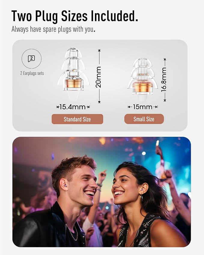 Hearprotek Concert Ear Plugs, 2Pairs Reusable high Fidelity Musician Ear Plugs - Image 6