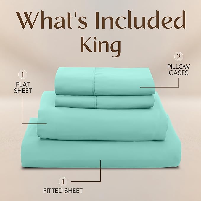 Utopia Bedding King Size Sheet Set – 4 Piece Bed Sheets, Soft and Breathable - Image 3