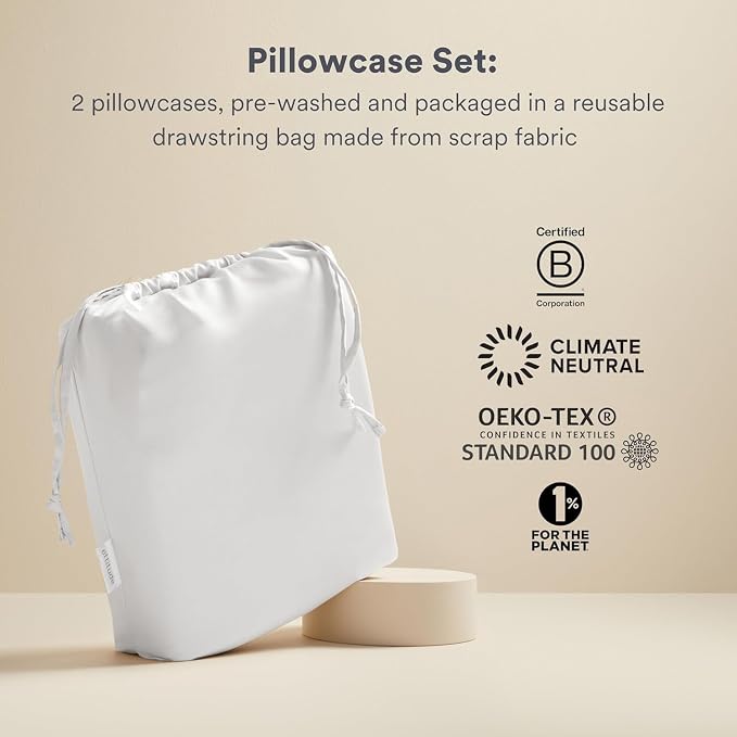 ettitude 100% Lyocell Organic King Pillowcase Set – Silky, Breathable, - Image 4