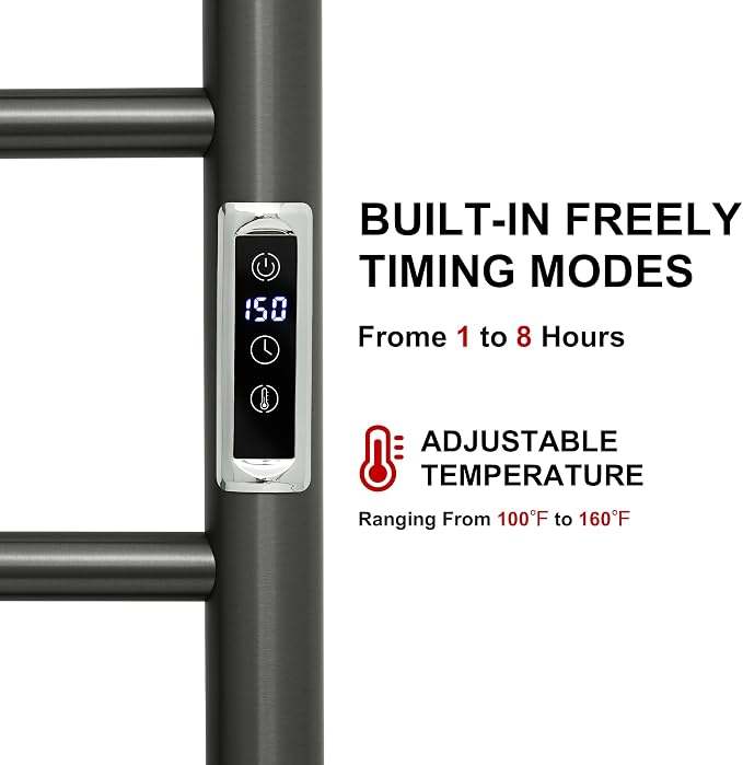 Electric Towel Warmer Rack, Heating Towel Warmer, Timer & Temperature Control - Image 2