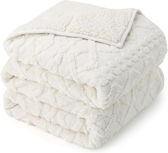 Drewin Comfort Weighted Blanket 20lbs, Stylish Jacquard Sherpa Weighted Blankets - Image 9