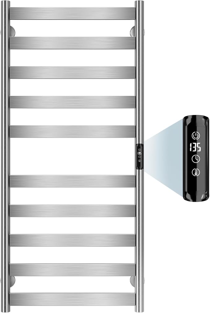 Electric Towel Warmer Rack, 10-Bar Stainless Steel Heated Tower Rack by Unknown