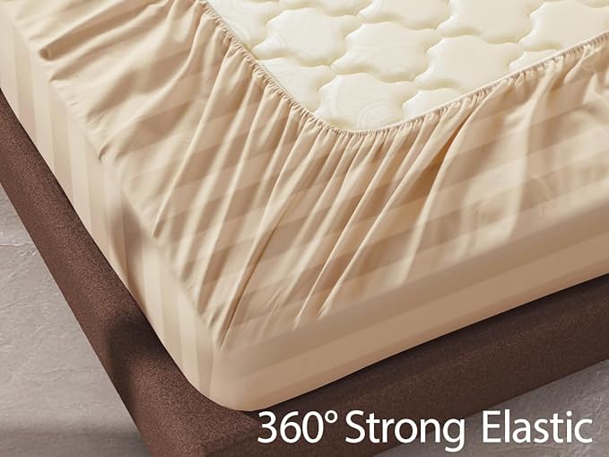 100% Egyptian Cotton Fitted Sheet CK Size, 600 Thread Count, Single Fitted - Image 6