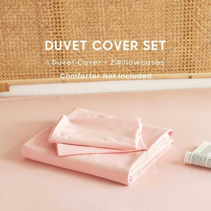 Wake In Cloud - Cotton Duvet Cover Set, Queen Size, 100% Washed Cotton - Image 2