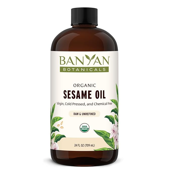 Banyan Botanicals Organic Unrefined Sesame Oil – Rich & Warming Ayurvedic by BanyanBotanicals