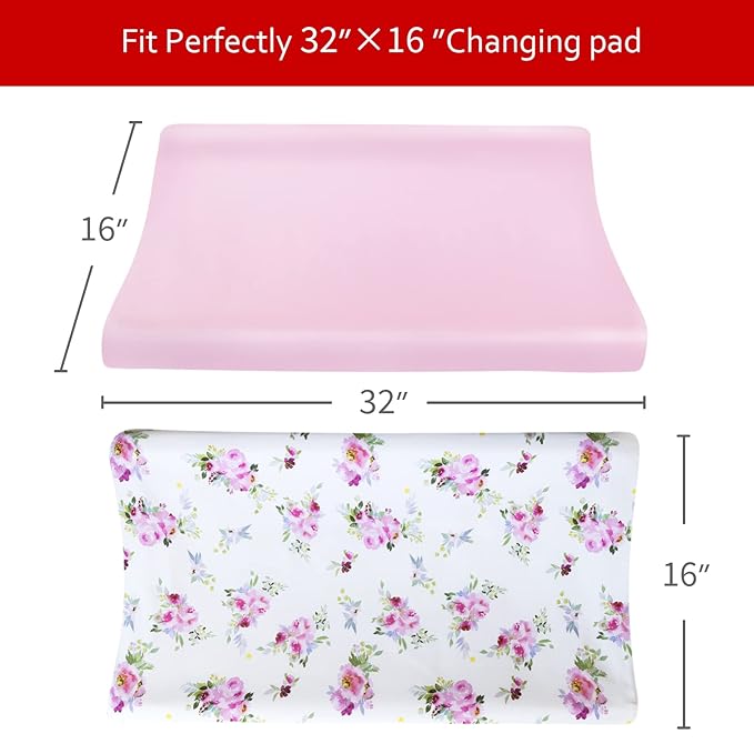 Changing Pad Cover for Girls 2 Pack, Lovely Print Soft Diaper Change Table - Image 5
