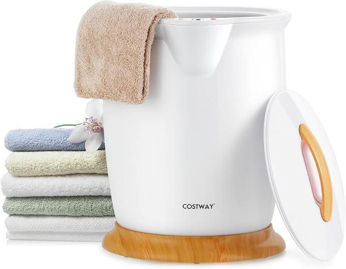 COSTWAY Bucket Style Towel Warmer, Fragrance Holder, Fits up to Two 40” x 70” by COSTWAY