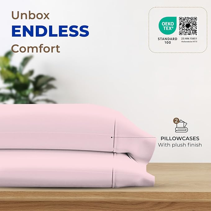 Thread Spread 100% Egyptian Cotton King Size Pillow Cases Set of 2 - Image 3