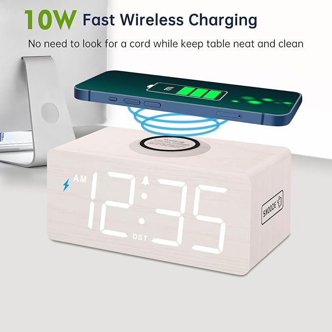 DreamSky Wooden Digital Alarm Clock - Image 2