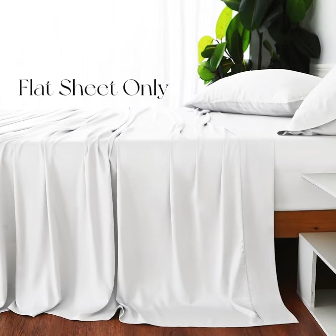 Bamboo Viscose Flat Sheets Only, 400 Thread Count Sateen Weave Full Size Flat - Image 4