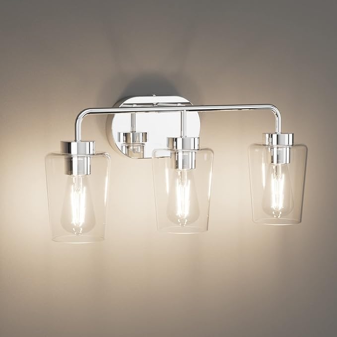 Tipace Modern Bathroom Vanity Lighting Fixtures 3-Lights Industrial Stainless by Tipace