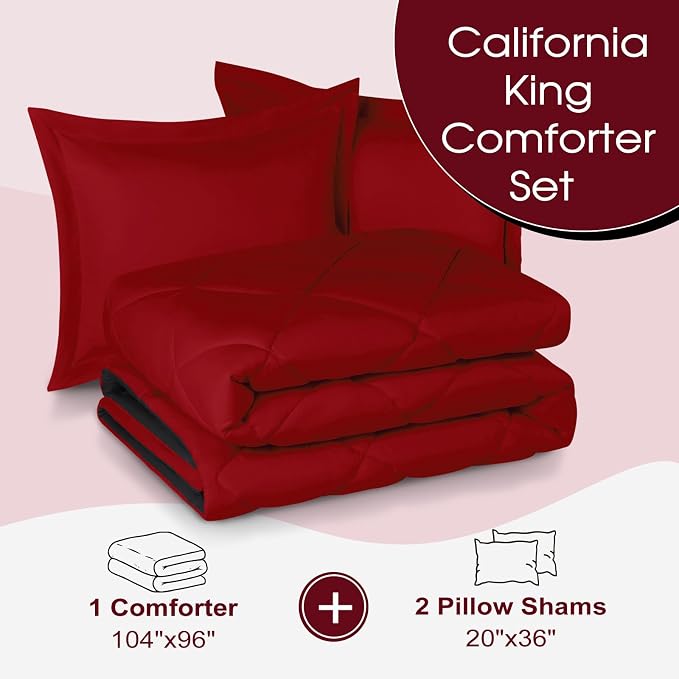 Basic Beyond California King Comforter Set, 1 Comforter 104"x96" and 2 Pillow - Image 6