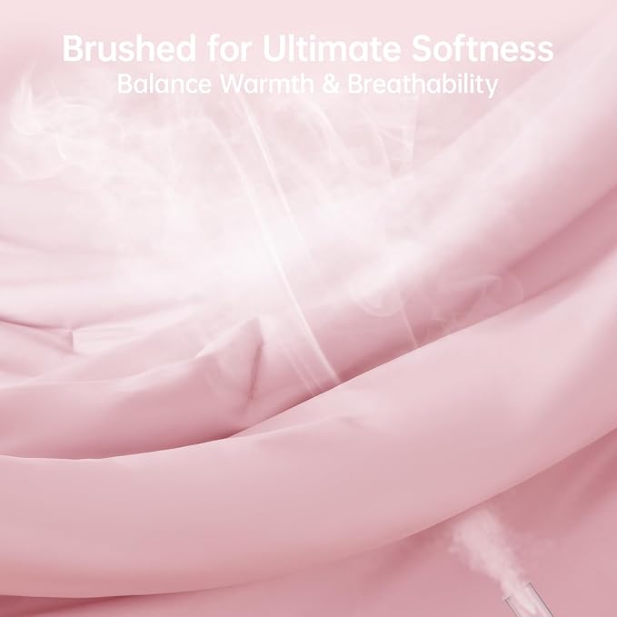 MUXHOMO Pink Full Comforter Sets, All Season Ultra Soft Down Alternative Bedding - Image 3