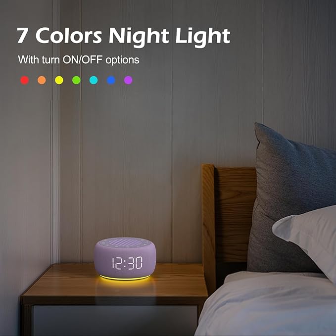 Buffbee Sound Machine & Alarm Clock 2-in-1, 0-100% Clock Face Brightness - Image 7