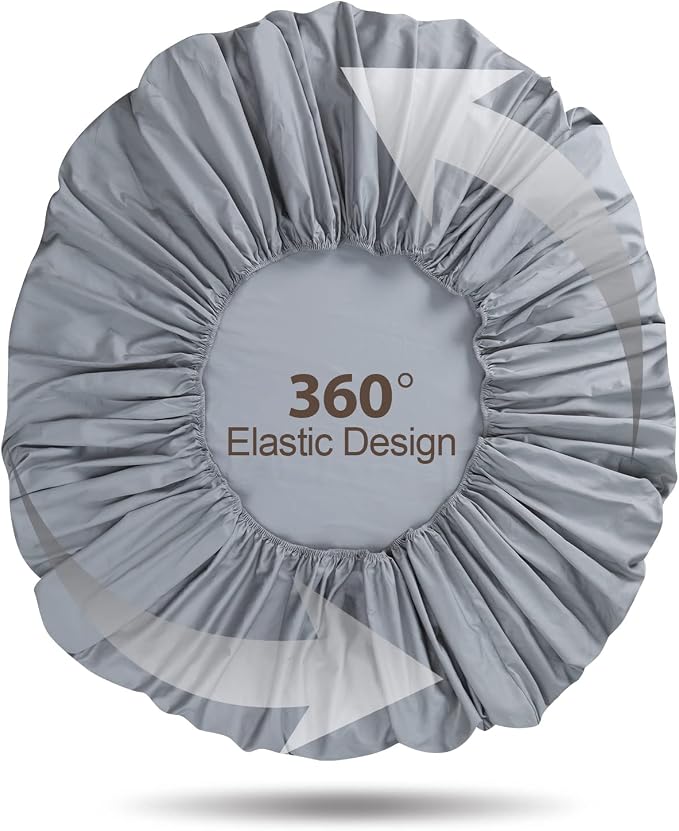 100% Egyptian Cotton Fitted Sheet King Size Gray, 600 Thread Count, 8-16" Deep - Image 7