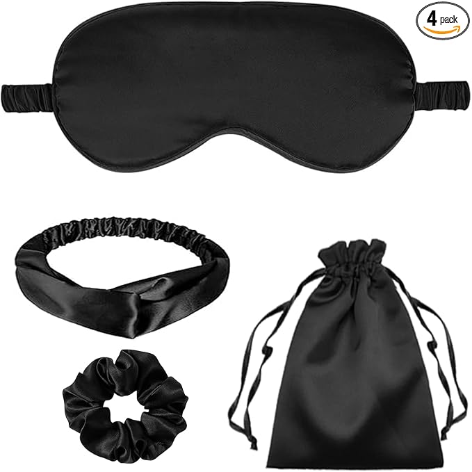 4Pcs Silk Sleep Masks Satin Eye Mask Silky Eyes Cover Blindfold Eyeshade by WJingYiJia