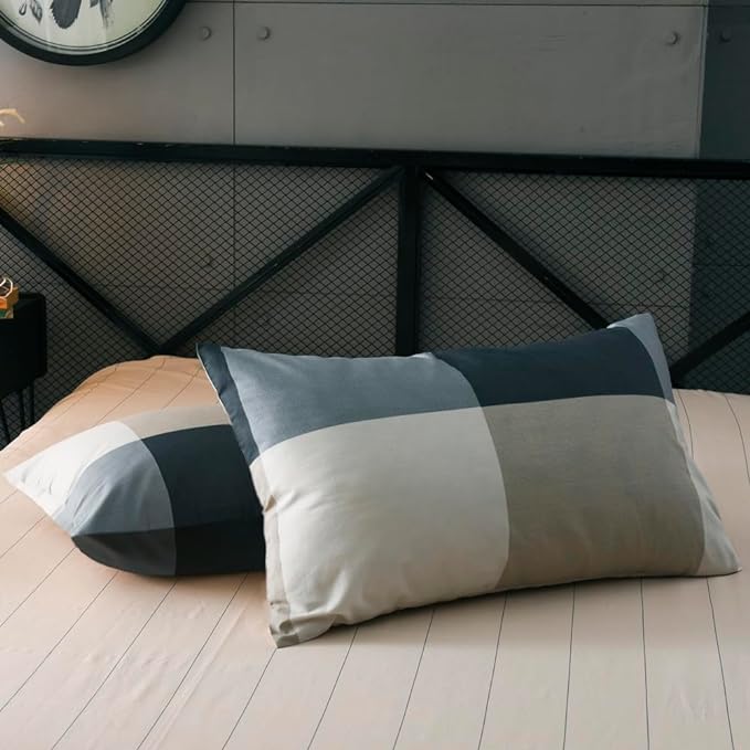 mixinni Twin Size Checkered Duvet Cover Set - Image 6