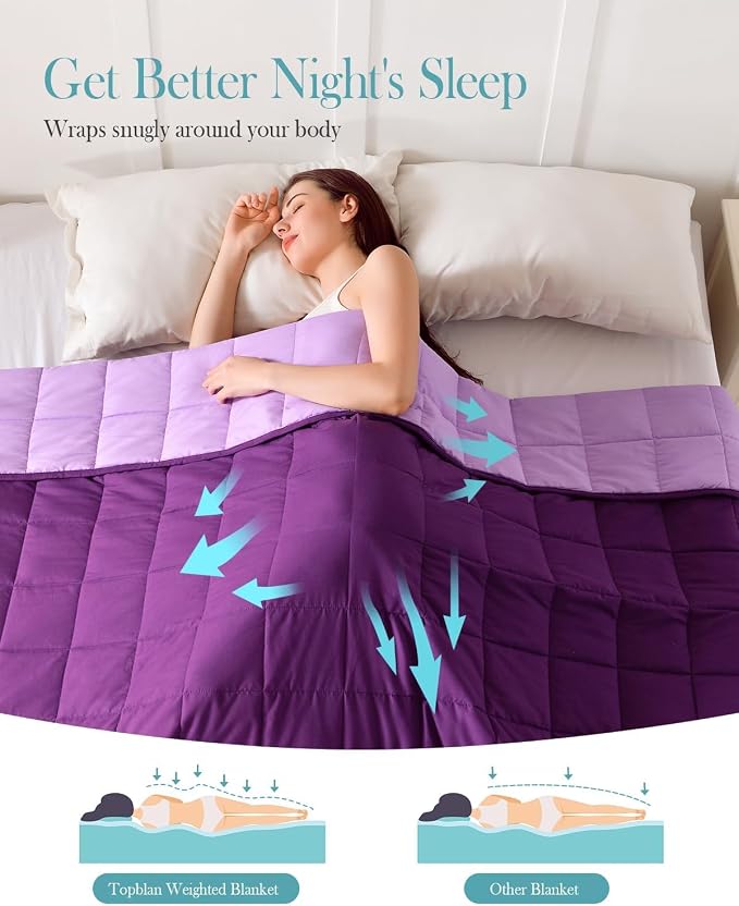 Topblan Weighted Blanket 10 Pounds, Soft Cooling Weighted Blanket Twin Size - Image 3
