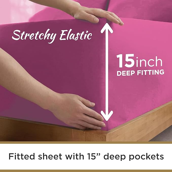 Knit Jersey 100% Cotton 2 Twin XL Fitted Bed Sheets Soft and Comfy - Image 3