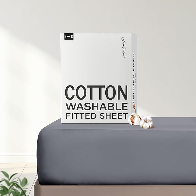 FreshCulture Pure Cotton Fitted Sheets California King Size, 300 Thread Count by FreshCulture