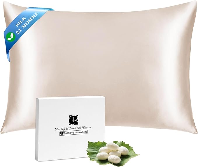 Ravmix Silk Pillow Cases with Zipper, 21momme Mulberry Silk Pillowcase by Ravmix