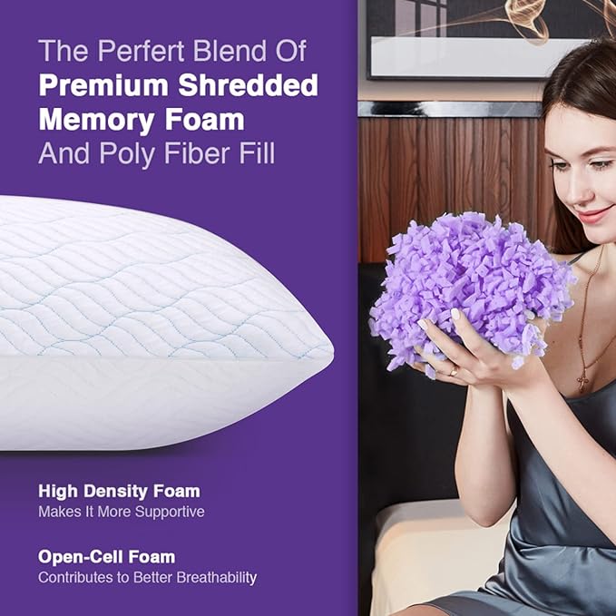 WISHSMILE Cooling Shredded Memory Foam Pillows - Image 5