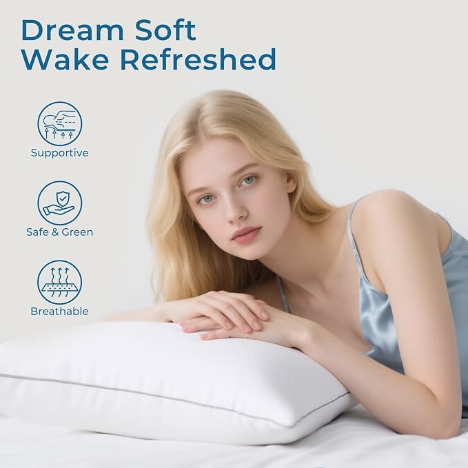 Sasttie Standard Pillows Set of 2, Full Size Bed Pillows - Image 4