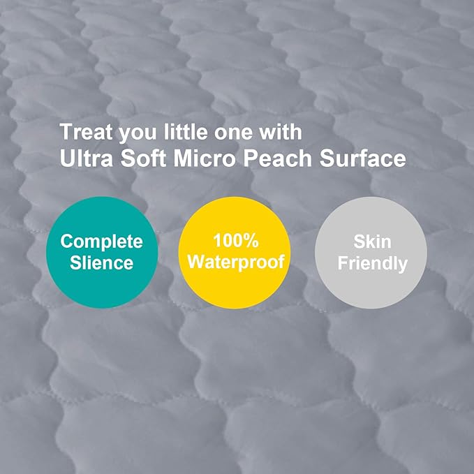 2 Pack Pack and Play Mattress Protector Sheets Fitted Waterproof Playard - Image 5