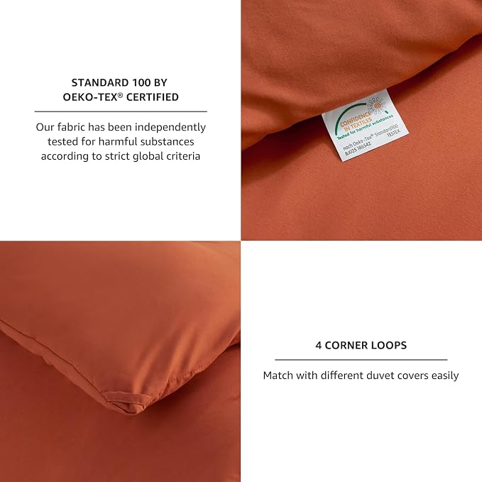 CozyLux California King Comforter Set Burnt Orange, 3 Pieces Cal King - Image 5