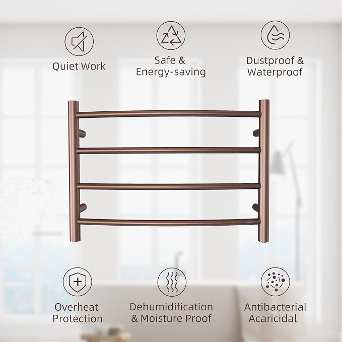 Towel Warmer ORB for Bathroom Wall Mounted Bath Towel Heater Plug-in Electric - Image 7