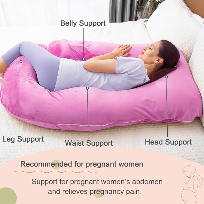 60 Inch Pregnancy Pillow for Sleeping, Extra Large U Shaped Body Pillow - Image 6
