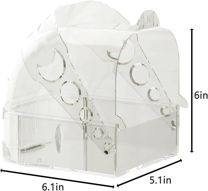 Bird Bath for Cage with Pull-Out Drawer, No-Mess Enclosed Tub for Budgie - Image 2