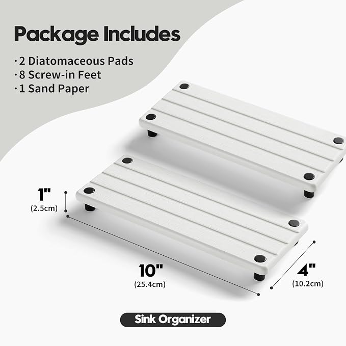Razborci 2 Pack Fast Drying Water Absorbing Diatomite Stone Mat Tray - Image 2