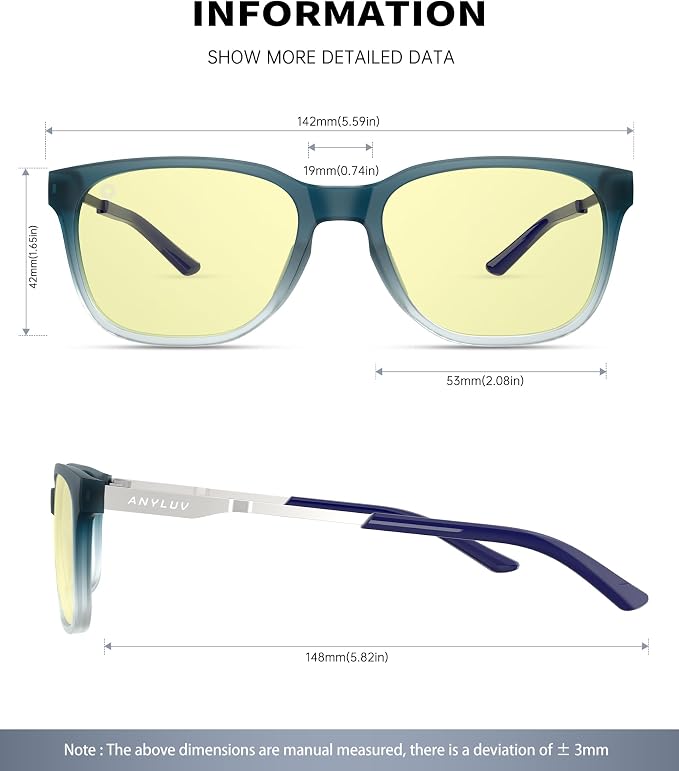 ANYLUV Blue Light Glasses for Men, Lightweight Computer Gaming Glasses - Image 3