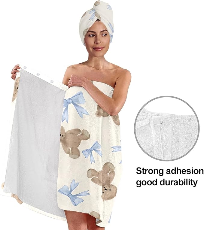Bow and Teddy Bear Bath Wrap - Image 4
