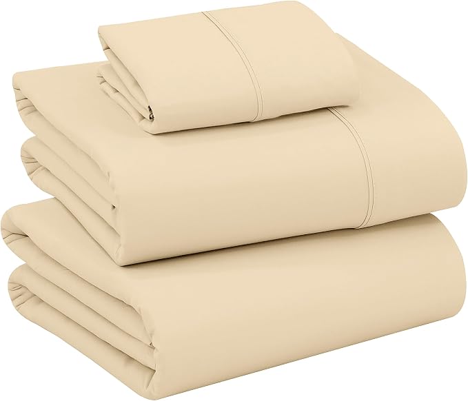 RUVANTI 100% Cotton Sheets – Twin Size Percale Bedding, Cooling & Breathable by Ruvanti