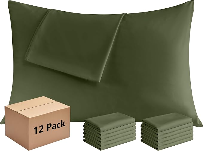 Pillowcases King 12 Pack, 20x36 Pillow Cases by Culve