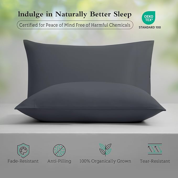 Cooling Pillowcases Queen Size Set of 2, Viscose Derived from Bamboo - Image 3