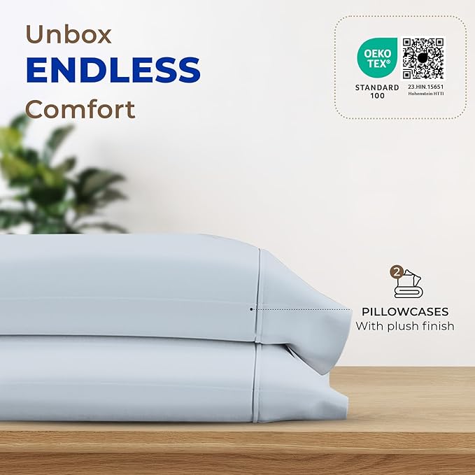 Thread Spread 100% Egyptian Cotton King Size Pillow Cases Set of 2 - Image 3
