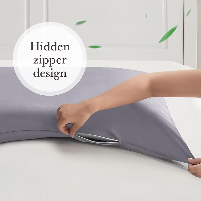 Curved Pillow Case Queen Size, Side Sleeper Pillow Cases Cover Cooling Rayon - Image 6