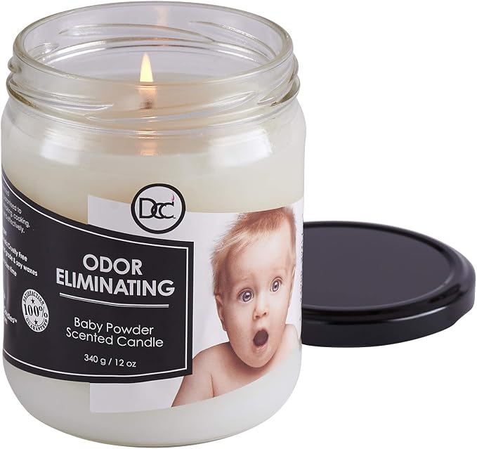 Baby Powder Odor Eliminating Highly Fragranced Candle - Image 3