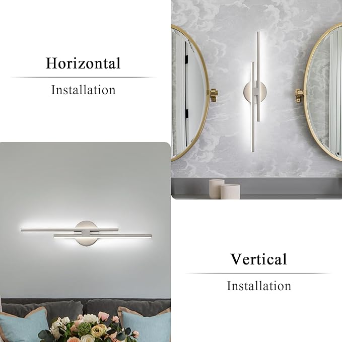 EDISLIVE Dimmable Modern LED Vanity Light Fixtures Bathroom Vanity Wall Lighting - Image 2