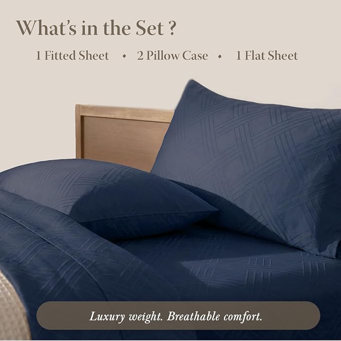 Threadmill Queen Sheet Set for Queen Mattresses | 800 Thread Count Jacquard - Image 4