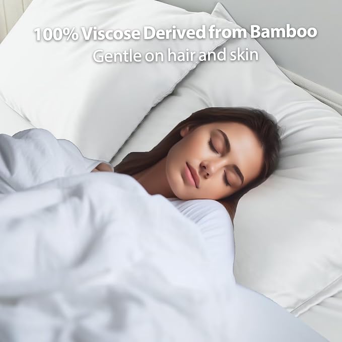 4 Pack Cooling Pillow Cases, Viscose Derived from Bamboo Pillow Protectors King - Image 6