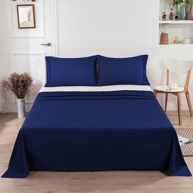 Lirex 2-Pack Full Size Flat Sheet Set, Ultra-Soft Brushed 1800 Microfiber - Image 6