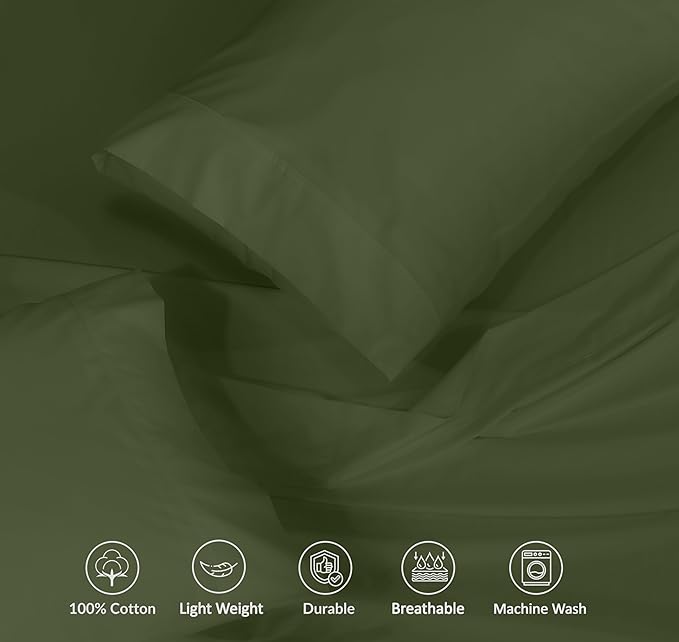 RUVANTI 100% Cotton Sheets – California King Percale Bedding, Cooling & - Image 4